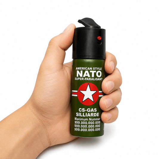 Απωθητικό σπρέι NATO CS-GAS 60 ml – σπρέι αυτοάμυνας με ακροφύσιο Jet έως 3 μ.