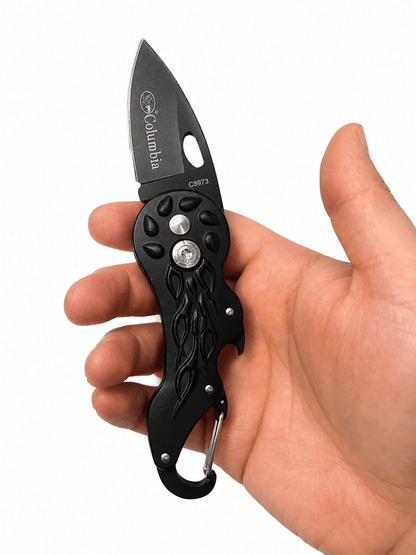 Πτυσσόμενο μαχαίρι Black Airsoft Columbia Mini - Καραμπίνερ