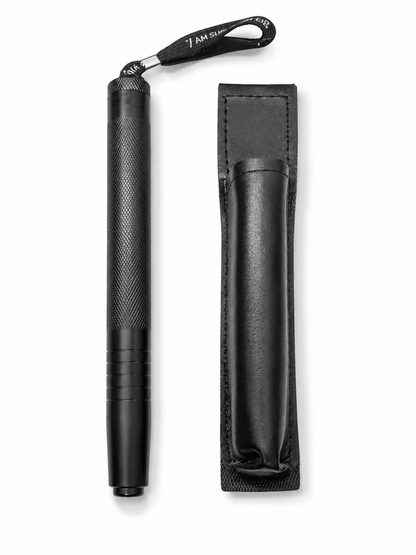 Τηλεσκοπικό ατσάλινο ρόπαλο Black Airsoft DEFENDER 50 εκ. με δερμάτινη θήκη