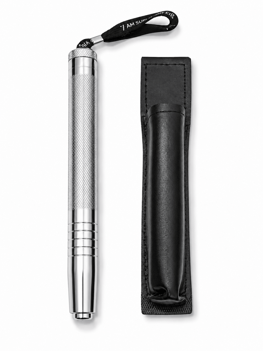 Τηλεσκοπικό ατσάλινο ρόπαλο Black Airsoft DEFENDER 50 εκ. με δερμάτινη θήκη