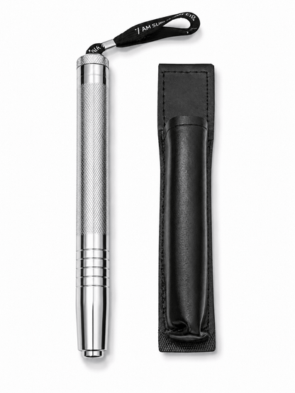 Τηλεσκοπικό ατσάλινο ρόπαλο Black Airsoft DEFENDER 50 εκ. με δερμάτινη θήκη