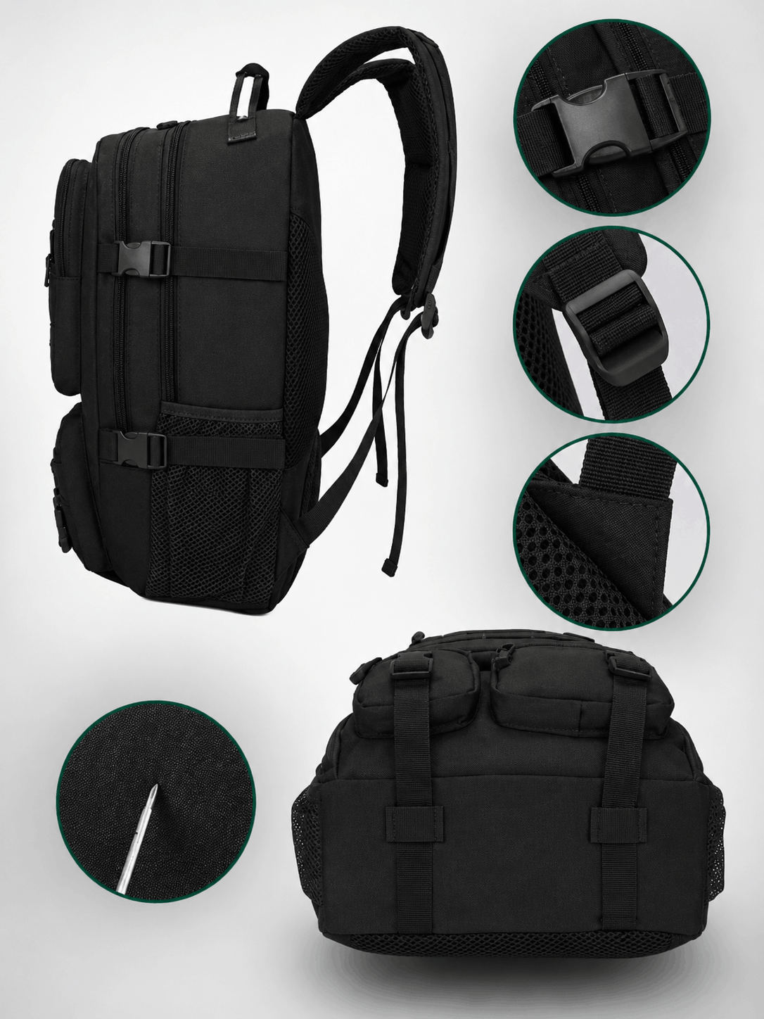 Τακτικό σακίδιο πλάτης Black Airsoft Tactical Backpack 35L 600D