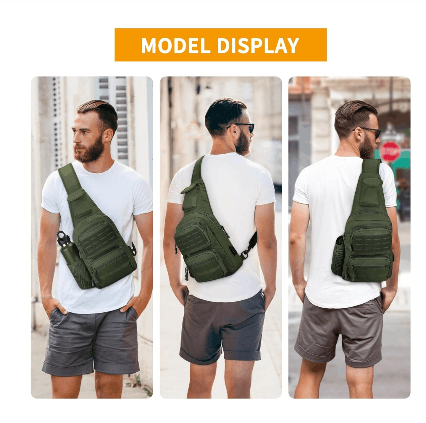 Τακτική τσάντα crossbody Black Airsoft Tactical Sling Bag