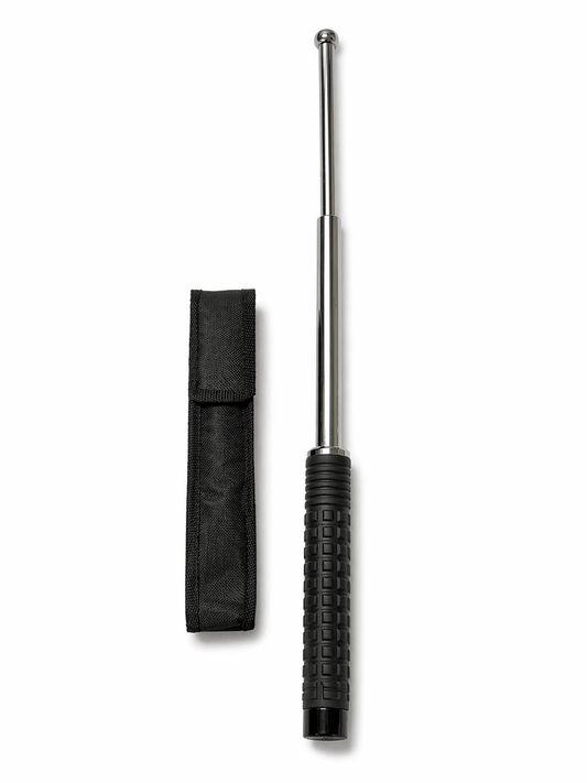 Τηλεσκοπικό ατσάλινο ρόπαλο Black Airsoft TITAN 52 εκ. με θήκη – Χρώμιο
