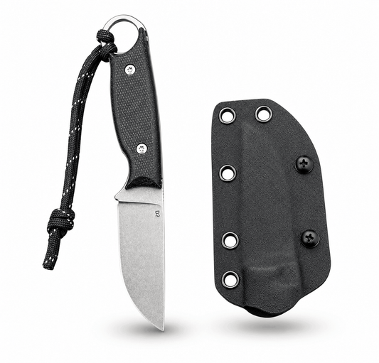 Cuțit tactic compact BlackAirsoft HUNTER MINI D2 cu teacă KYDEX și mâner G10
