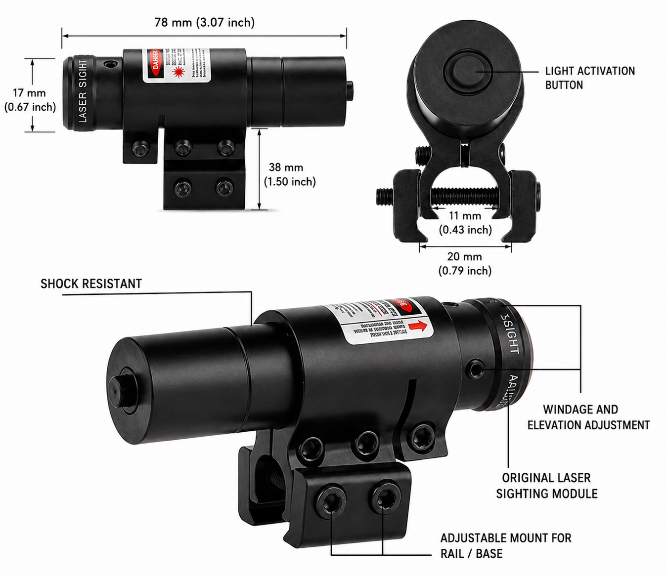 Λέιζερ σκοπευτικό TargetBeam Red Dot Laser Sight