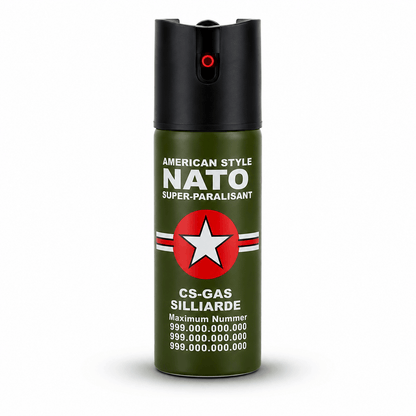 Απωθητικό σπρέι NATO CS-GAS 60 ml – σπρέι αυτοάμυνας με ακροφύσιο Jet έως 3 μ.