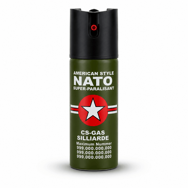 Αντιδραστικό σπρέι NATO CS-GAS 60 ml – σπρέι αυτοάμυνας με ακροφύσιο Jet έως 3 μ
