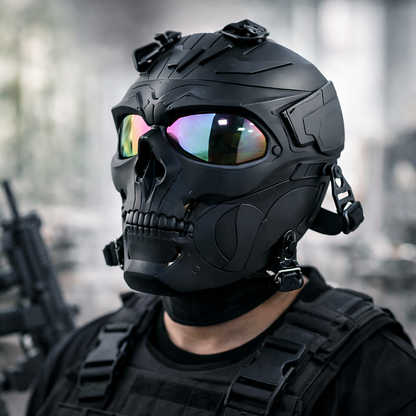 Τακτική μάσκα Skull Helmet με φιμέ φακό
