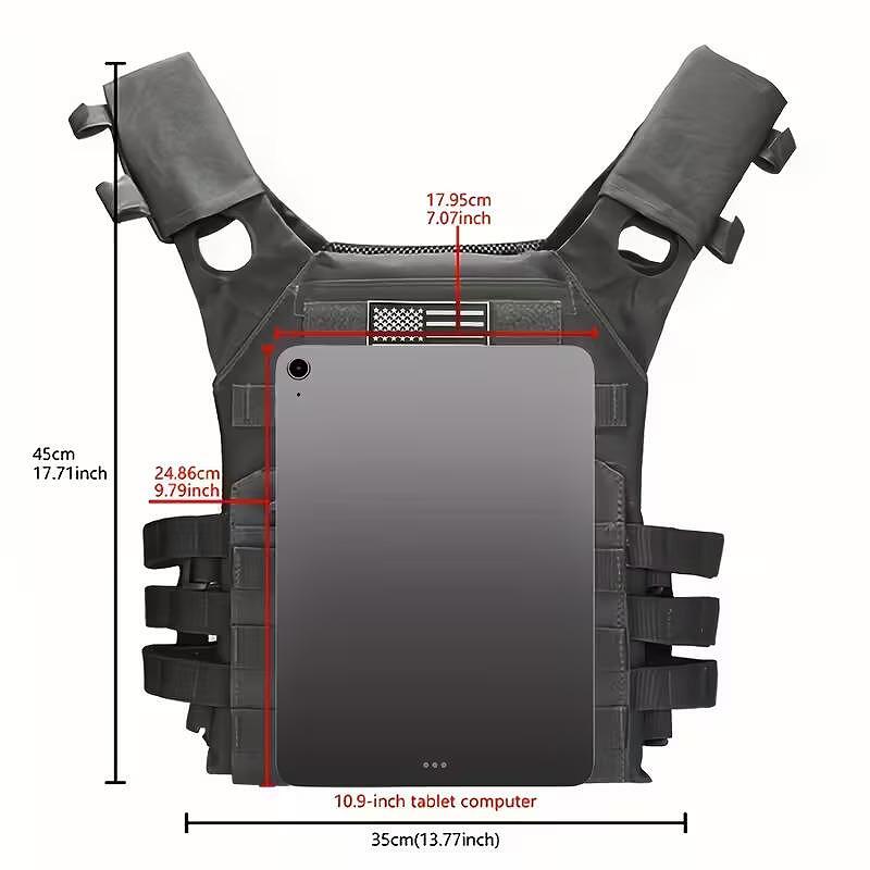 Τακτικό γιλέκο Plate Carrier, σύστημα MOLLE, ρυθμιζόμενο