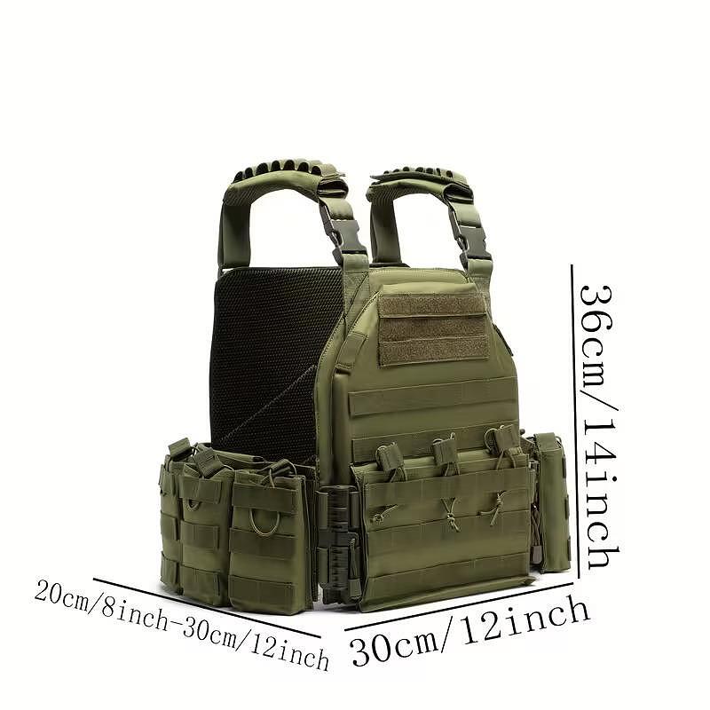 Τακτικό γιλέκο Plate Carrier, σύστημα MOLLE, με μονάδες - ρυθμιζόμενο