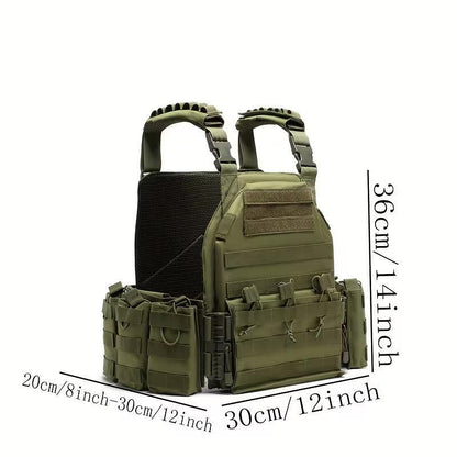 Τακτικό γιλέκο Plate Carrier, σύστημα MOLLE, με μονάδες - ρυθμιζόμενο