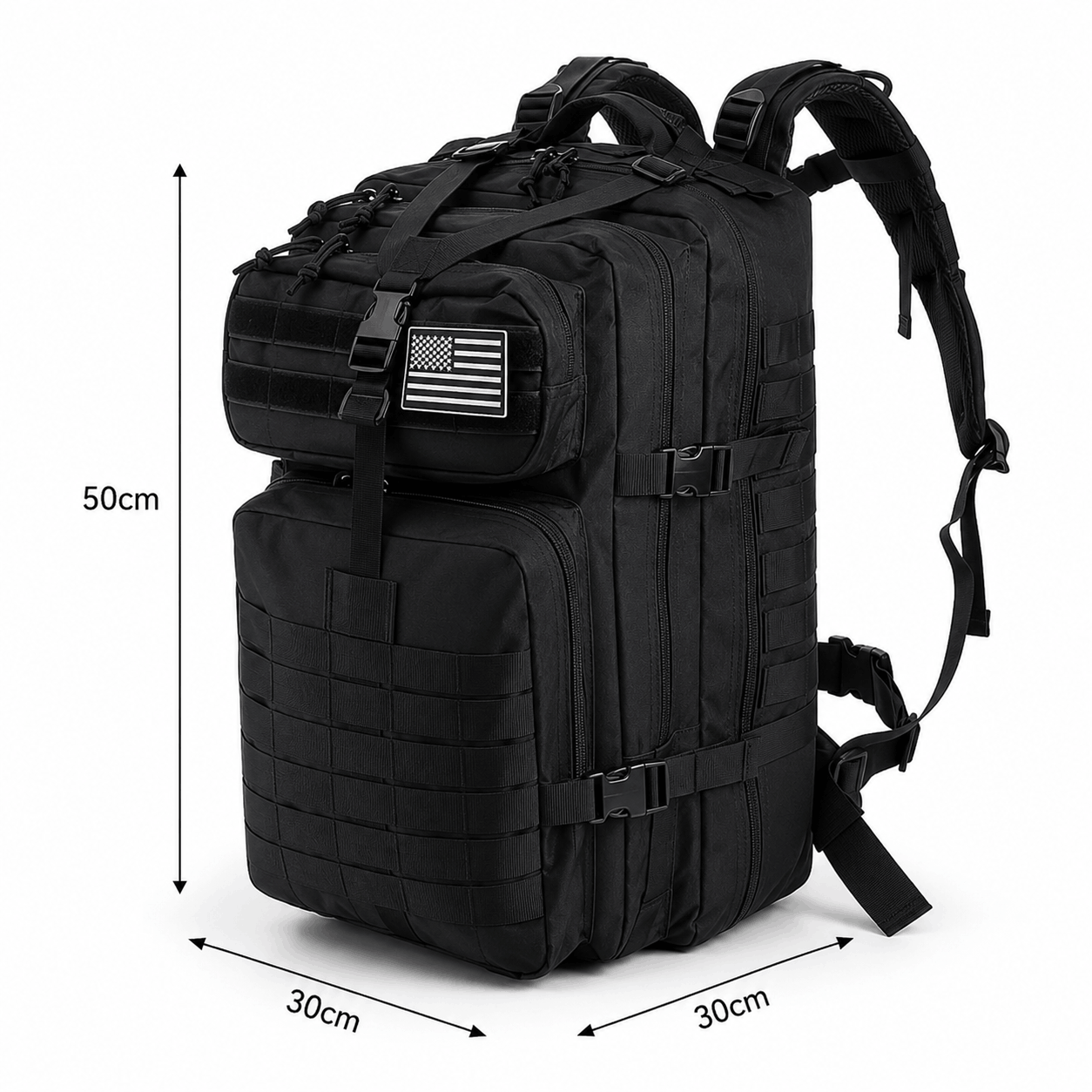 Τακτικό σακίδιο 45L BlackAirsoft Ranger, με βέλκρο σημαία 900D