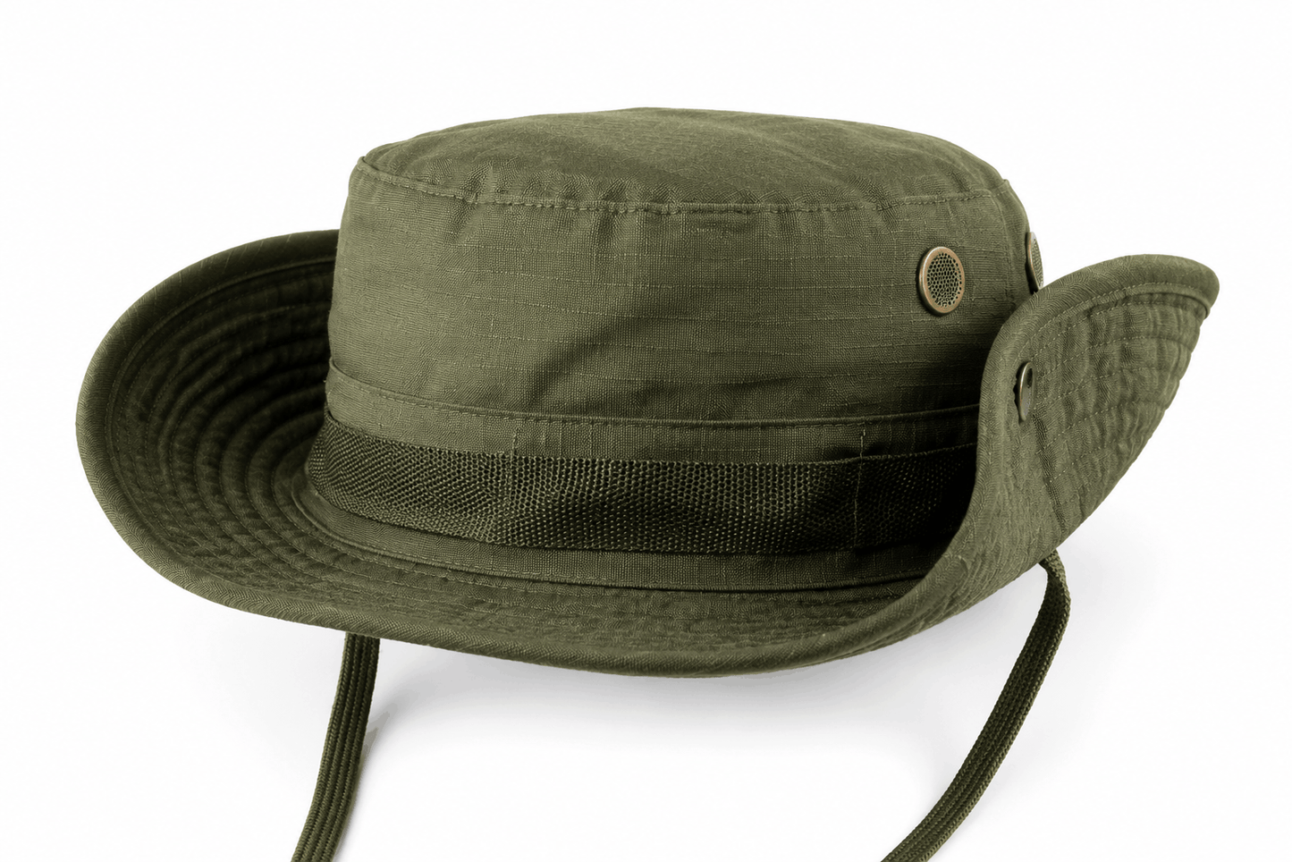 Τακτικό καπέλο Black Airsoft BOONIE – με κορδόνι και αεραγωγούς