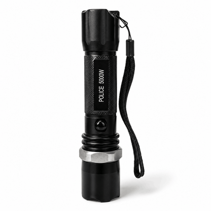 Τακτικός LED φακός POLICE 5000W Black Airsoft σετ με φορτιστή αυτοκινήτου