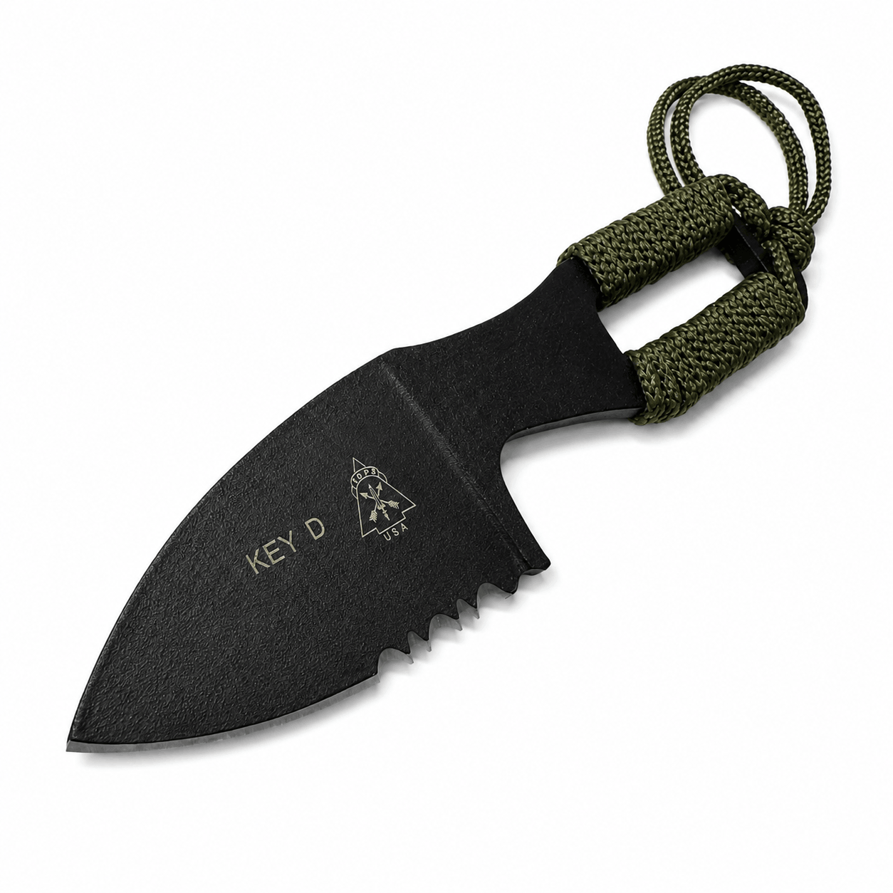 Τακτικό μαχαίρι KEYD Black Airsoft για λαιμό με θήκη